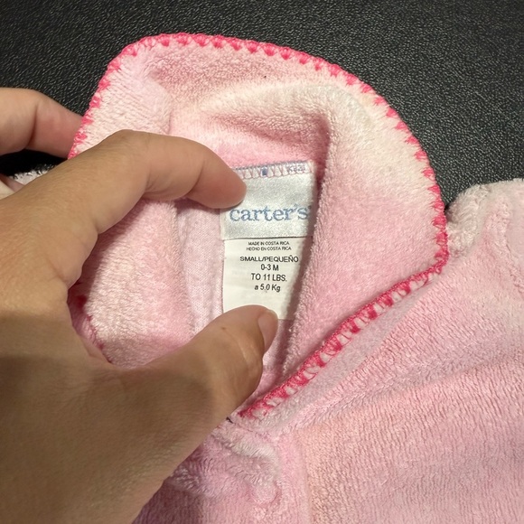 Vintage Carter's Pink Fleece Baby One Piece - Picture 3 of 4